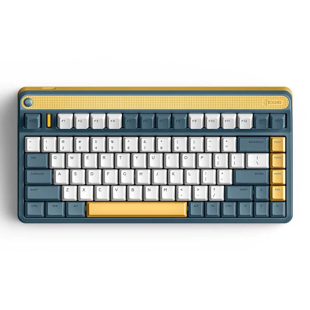 iQunix A80 EXPLORER Mechanical Gaming Keyboard, TKL Wireless 2.4GHz/Bluetooth 5.0/Wired Type-C Keyboard with 83 Keys, Tilted F-Row PBT Keycaps Hot-Swappable Cherry MX Reds, for PC/macOS