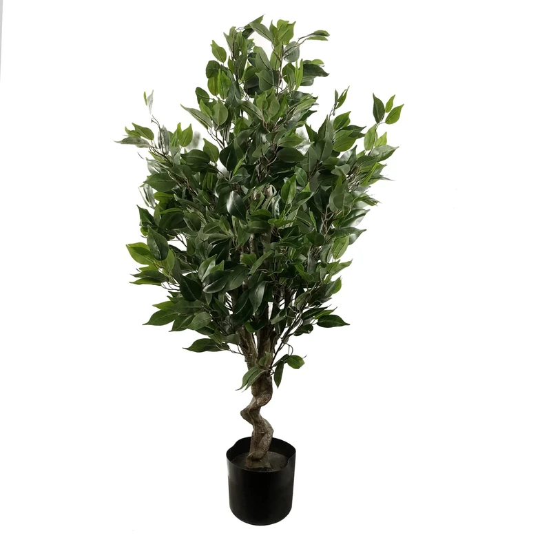 Leaf Artificial Tree/Plant, Mixed Materials, Green Ficus Twist, 110cm