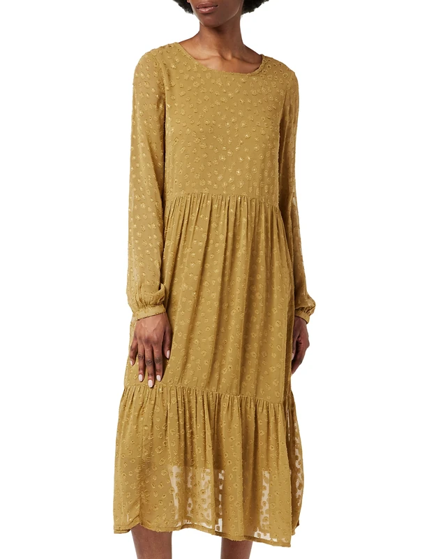 Kaffe Women's Dress Long Sleeve Below The Knee Casual, Cumin, 36
