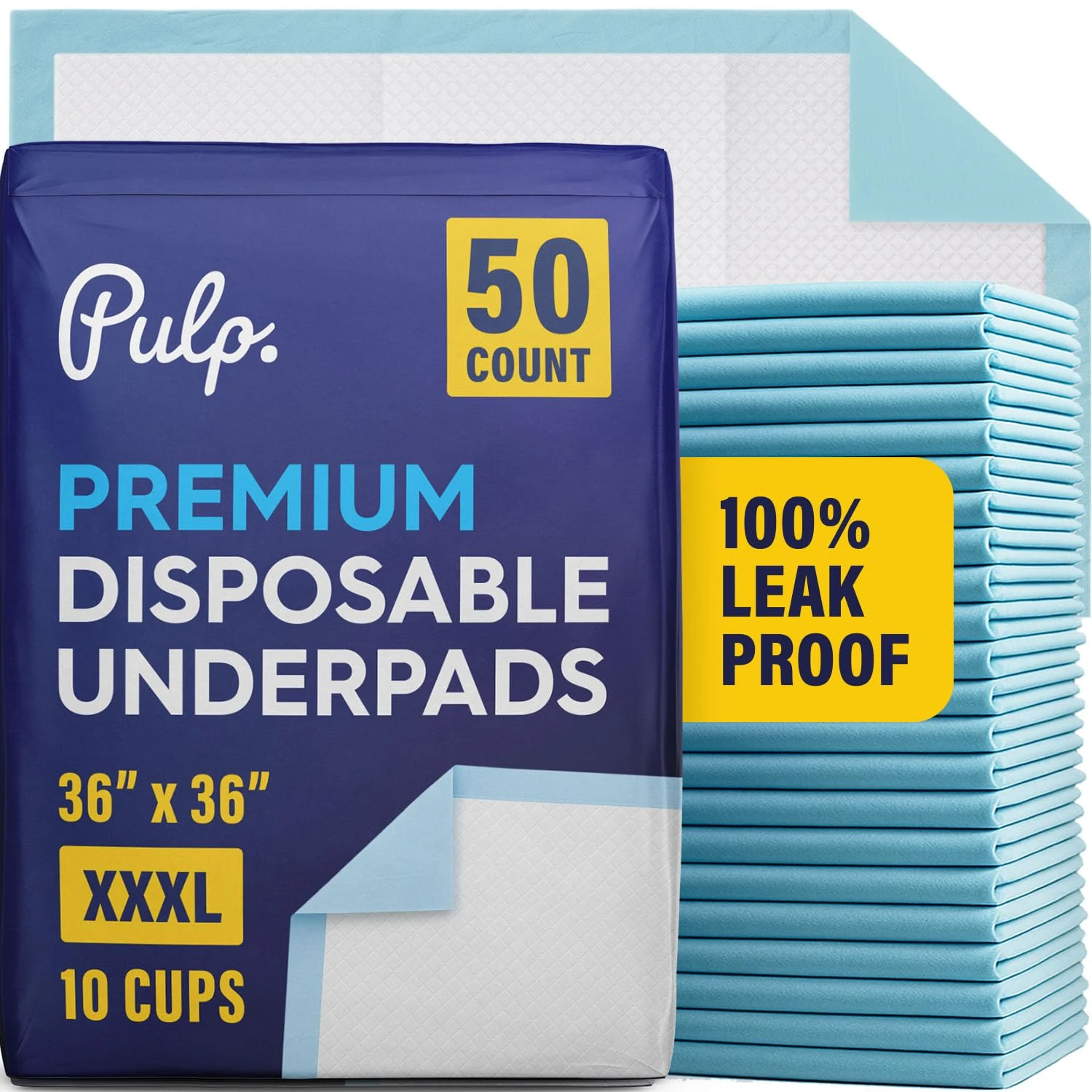 50 x Pulp Professional 36" x 36" Disposable Incontinence Bed Pads