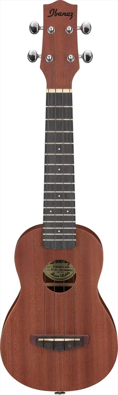 Ibanez UKS100-OPN Soprano Ukulele - Sapele Body, Okoume Neck, Purpleheart Fretboard, Gig Bag Included - Open Pore Natural Finish