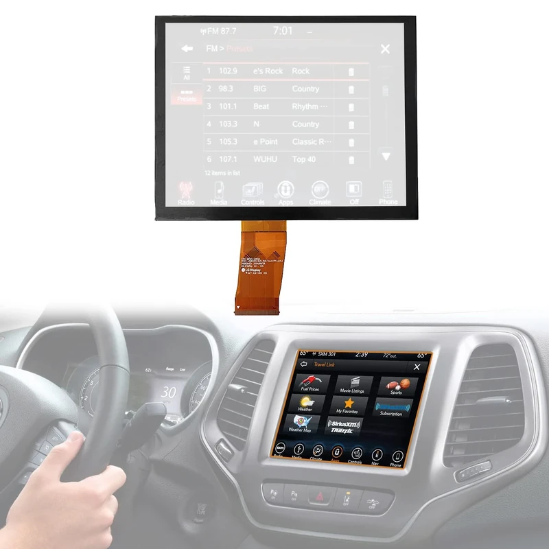 8.4" Uconnect Touch Screen Glass Replacement for Dodge RAM Jeep Chrysler 2017-2021 Uconnect 4C Navigation LA084X01(SL)(01)