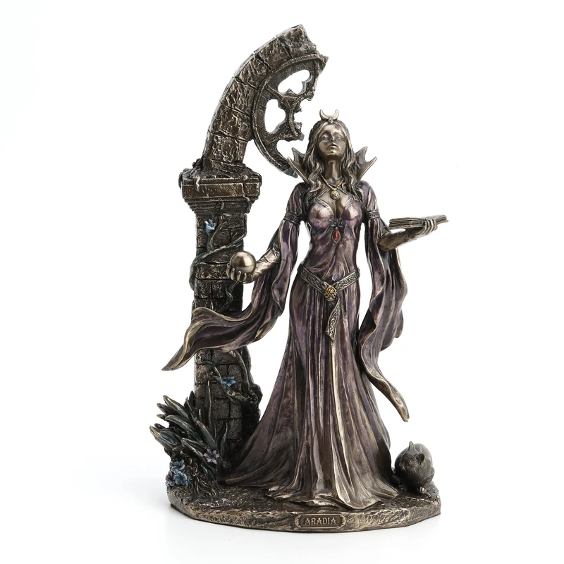 Veronese Design Aradia The Wiccan Queen of Witches Cold Cast Resin Antique Bronze Finish Statue