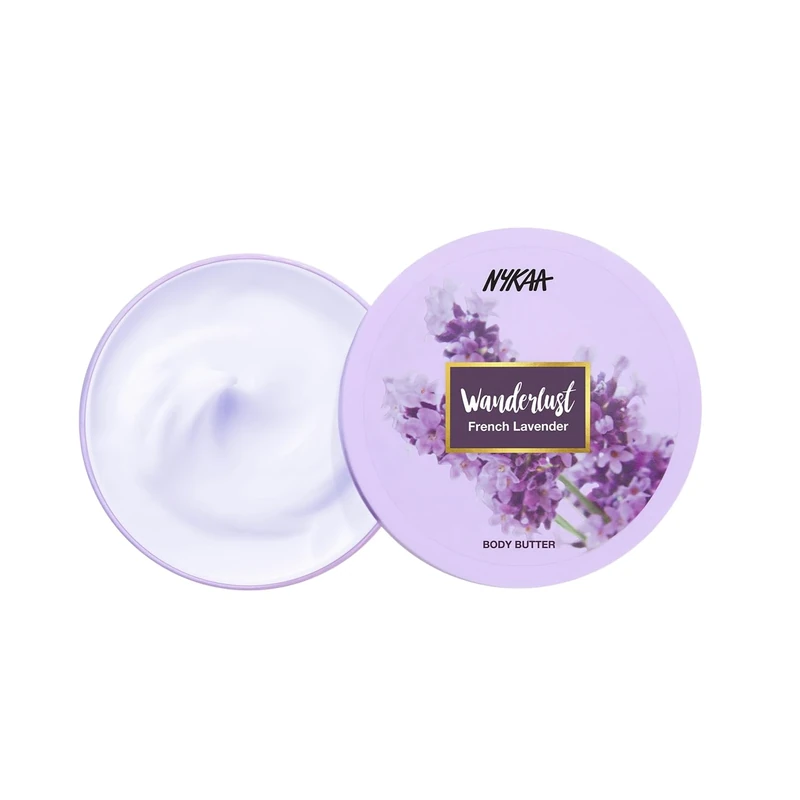 Nykaa Wanderlust French Lavender Body Butter with Shea & Cocoa Butter - Vitamin E & Jojoba Extract, Deeply Moisturize & Hydrate Skin, Sodium & Sulphate free, Paraben Free - 200ml
