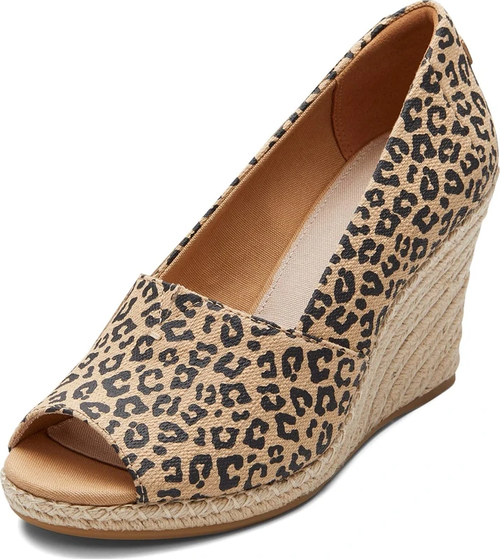 TOMS Women's, Michelle Sandal, Natural Textured Small Leopard, 8 UK