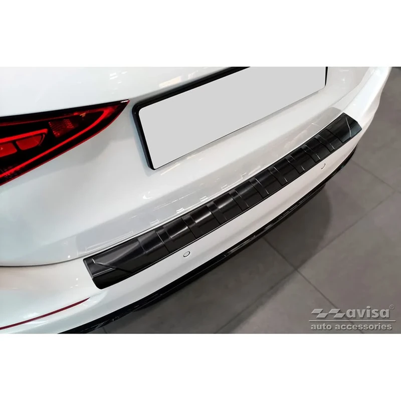 Avisa Black Stainless Steel Rear bumper protector compatible with Mercedes C-Class W206 Kombi 2021- 'Ribs'