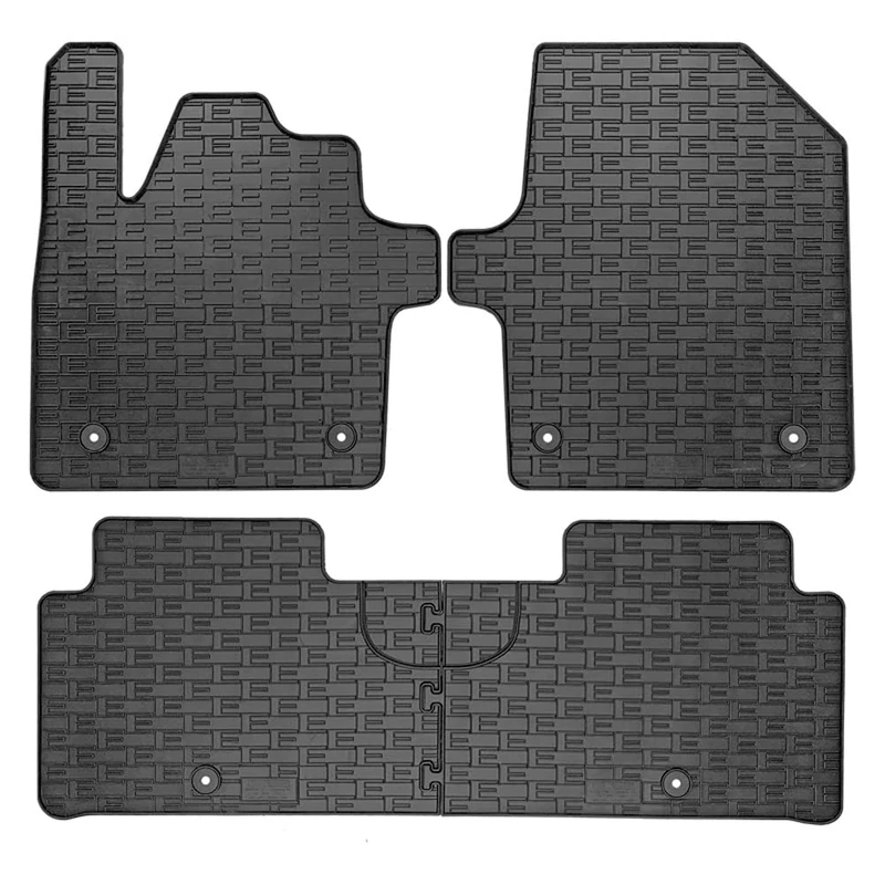CIKCar Rubber car mats set compatible with Kia EV6 2021- (3-pieces + fixing system)