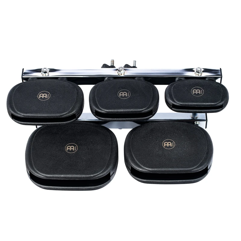 Meinl Percussion Synthetic Temple Block - 5-pieces Drum Set Accessory Set - With Mounting - PE Plastic, Black (TMSTB)