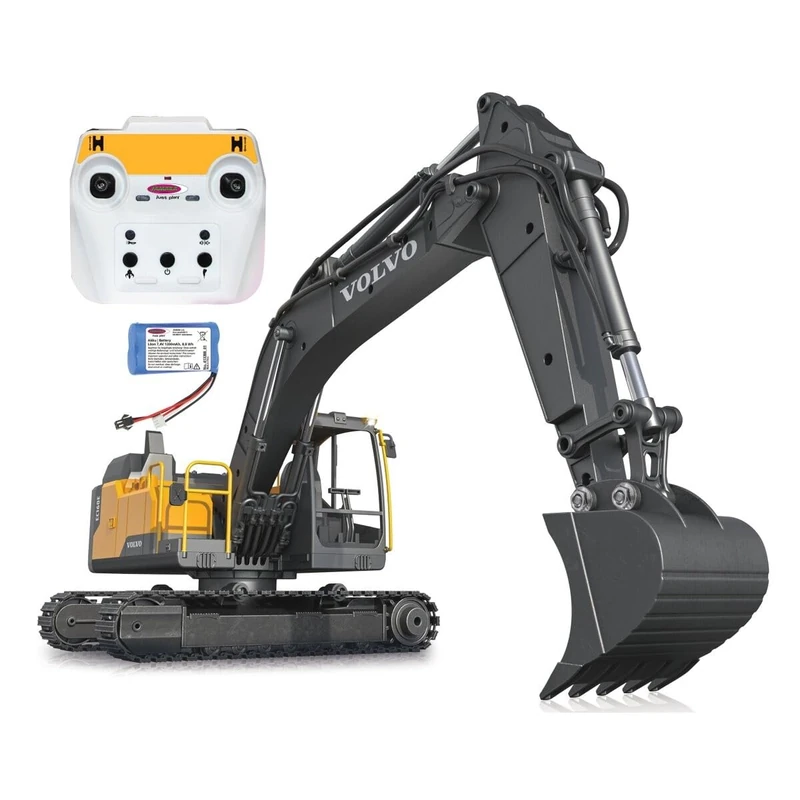 JAMARA 406300 Excavator Volvo EC160E 1:16 2.4GHz Destruction Set Gear, Metal Shovel, Each Joint Individually Controllable, Realistic Sounds, LED Headlight, Lifting Capacity 1.5 kg, Yellow