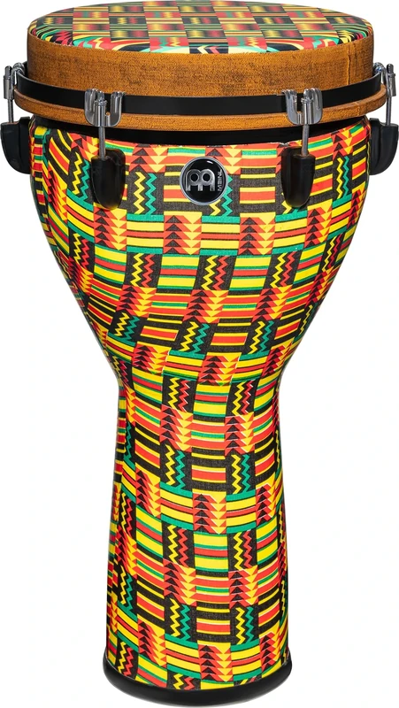 Meinl Percussion Jumbo Djembe Instrument - Large Handdrum - Mechanical Tuning System - Diameter 12 Inches - Plastic, Multicoloured (JD12SI-DH)