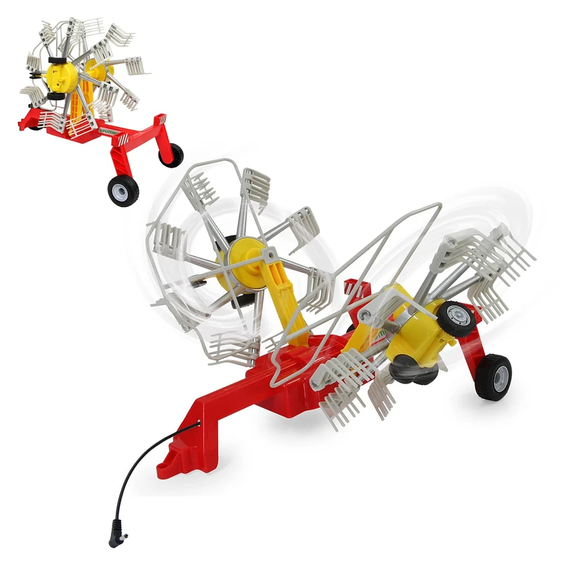 JAMARA Schwader Pöttinger for RC Tractor 1:16, Officially Licensed, Rotating Tines During Driving, Boom Arms Foldable and Extendable