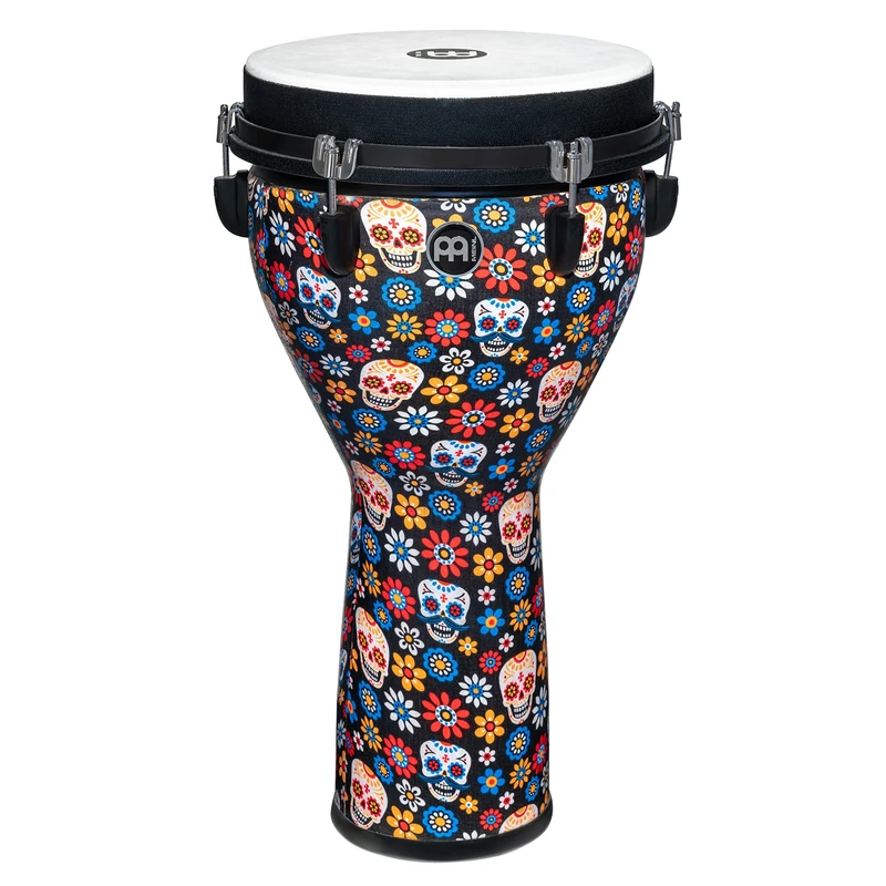 Meinl Percussion Jumbo Djembe Instrument - Large Handdrum - Mechanical Tuning System - Diameter 12 Inches - Plastic, Multicoloured (JD12DA)