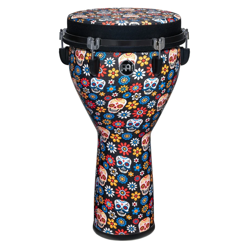 Meinl Percussion Jumbo Djembe Instrument - Large Handdrum - Mechanical Tuning System - Diameter 12 Inches - Plastic, Multicoloured (JD12DA-DH)
