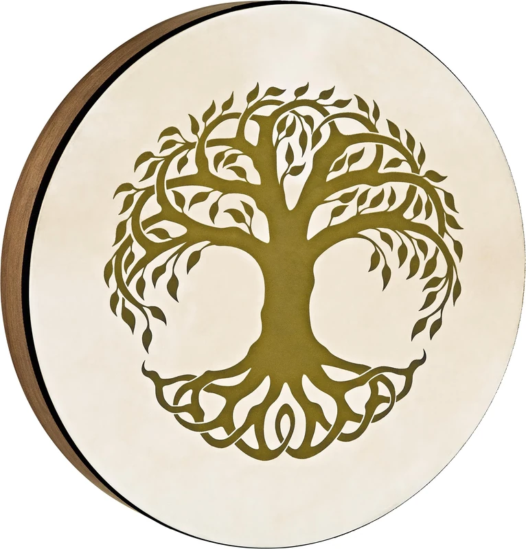 Sonic Energy 16“ Hand Drum – Tree of Life design – Wooden Frame Drum for Meditation, Sound Journeys, Percussion – Shamanic instrument with goat skin (HD16WB-TOL)