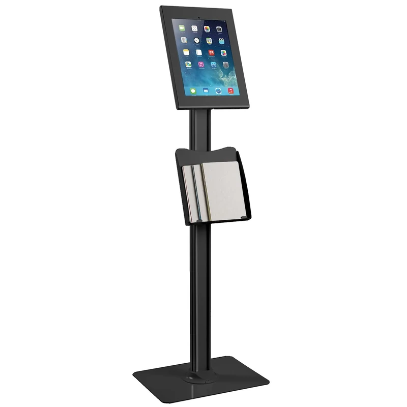 Maclean MC-867 Stand Tablet Holder Floor Brochure Information Bracket Lock Compatible With 12.9" iPad Pro (Gen3) Secure Anti Theft Stand for Public Displays