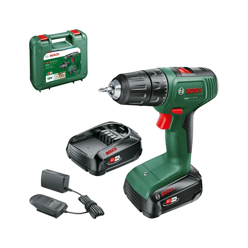 Bosch Home and Garden EasyDrill Cordless Drill 18V-40 (2 x 2.0 Ah Batteries, 18 V System, in Transport Case)