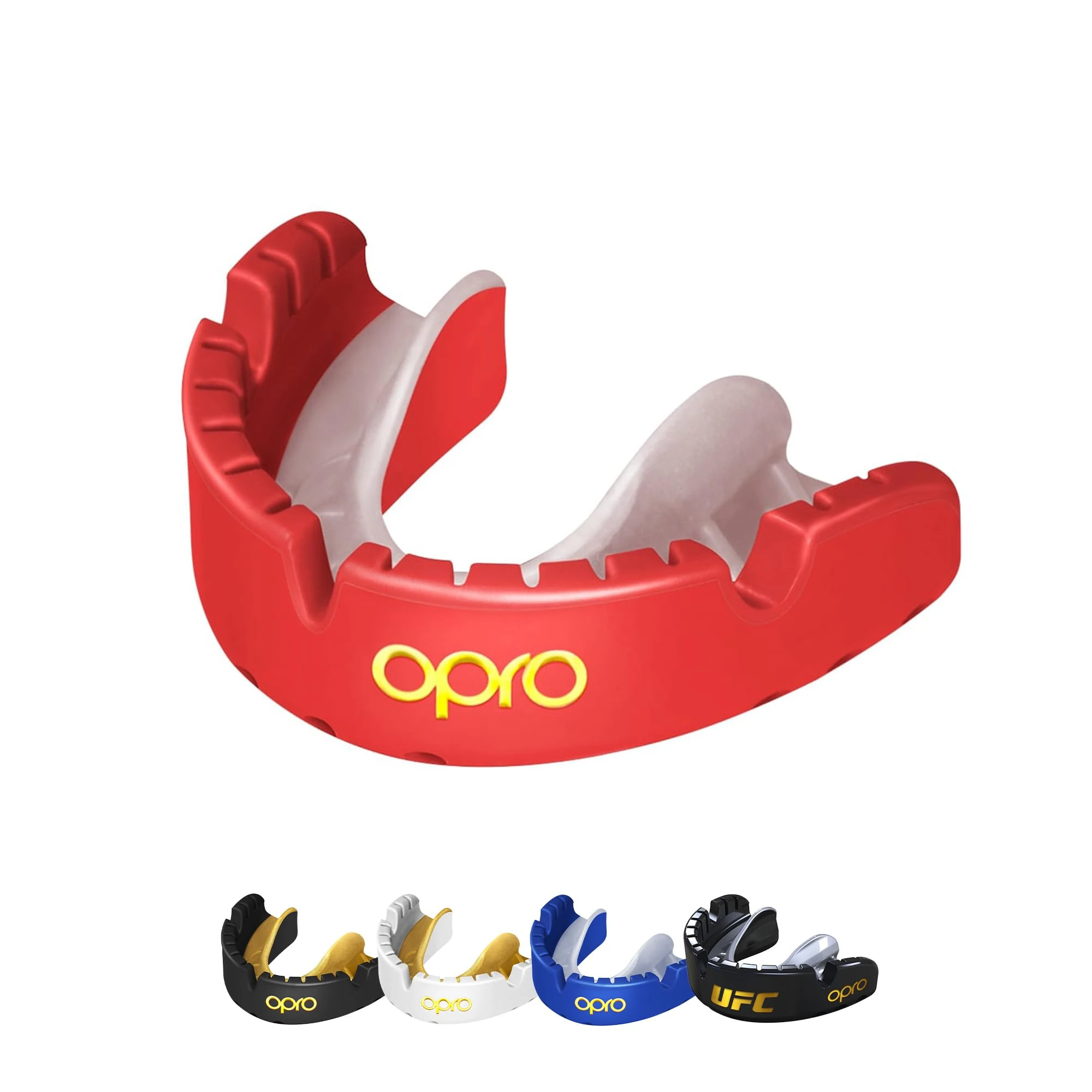 OPRO Gold Level Mouthguard for Braces Premium Fit – Gum Shield Adult (Age 10+) – OPRO Mouth Guard Boxing and MMA, Easy Self-Fit Gum Shield Rugby and Hockey – Premium Protection with Dental Warranty