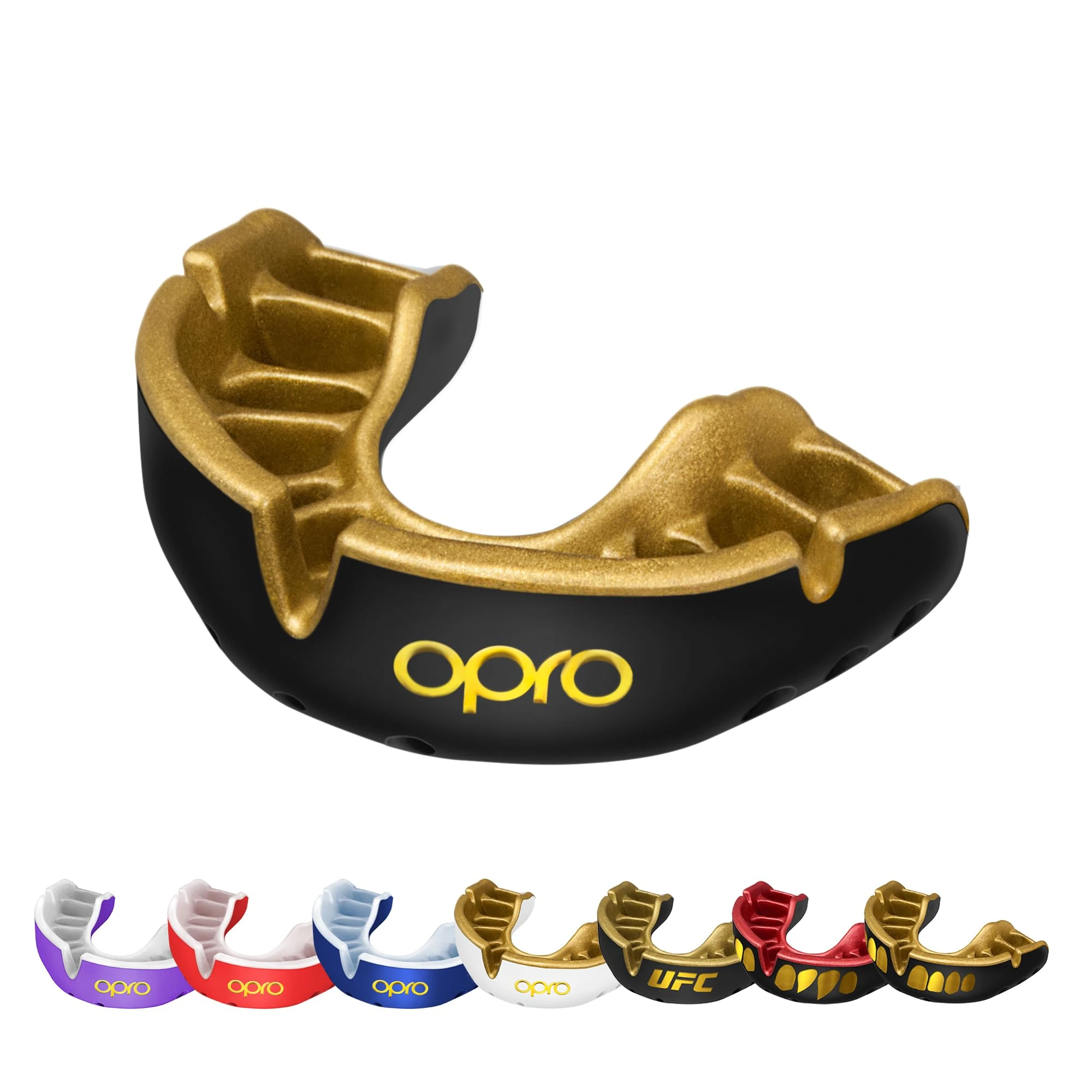 OPRO Gold Level Mouthguard Premium Fit – Gum Shield Adult and Kids – OPRO Mouth Guard Boxing and MMA, Easy Self-Fit Gum Shield Rugby and Hockey – Premium Protection with Dental Warranty