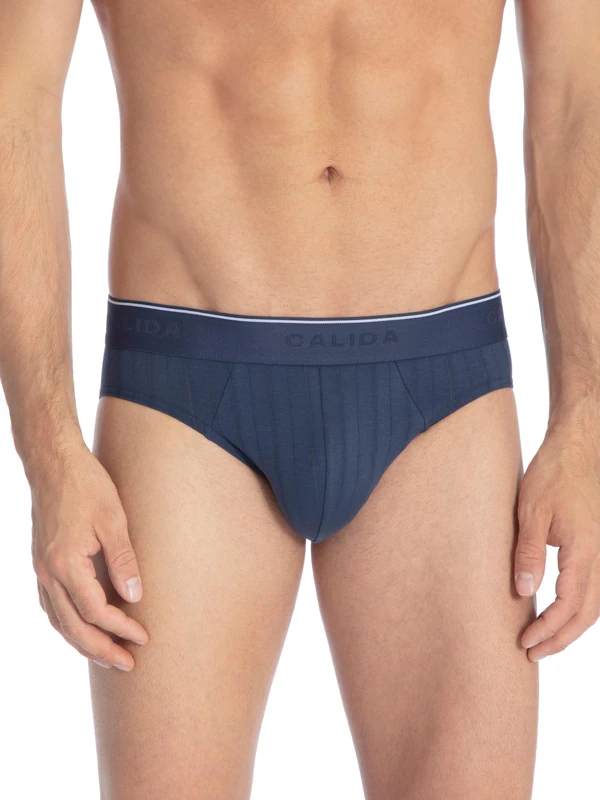 CALIDA Pure & Style Men's Briefs, Pack of 3, Indigo mood, 48