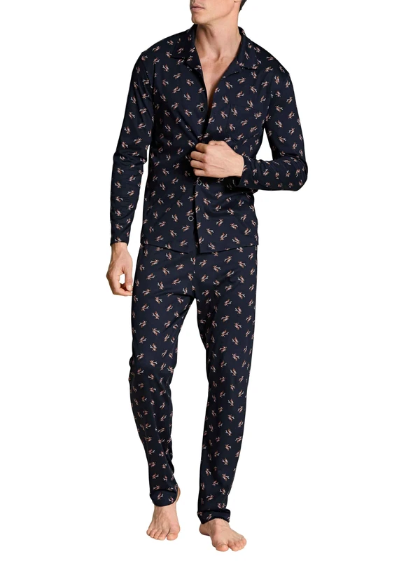 CALIDA Men's Relax Winter Dreams Pajama Set, Dark Sapphire, M
