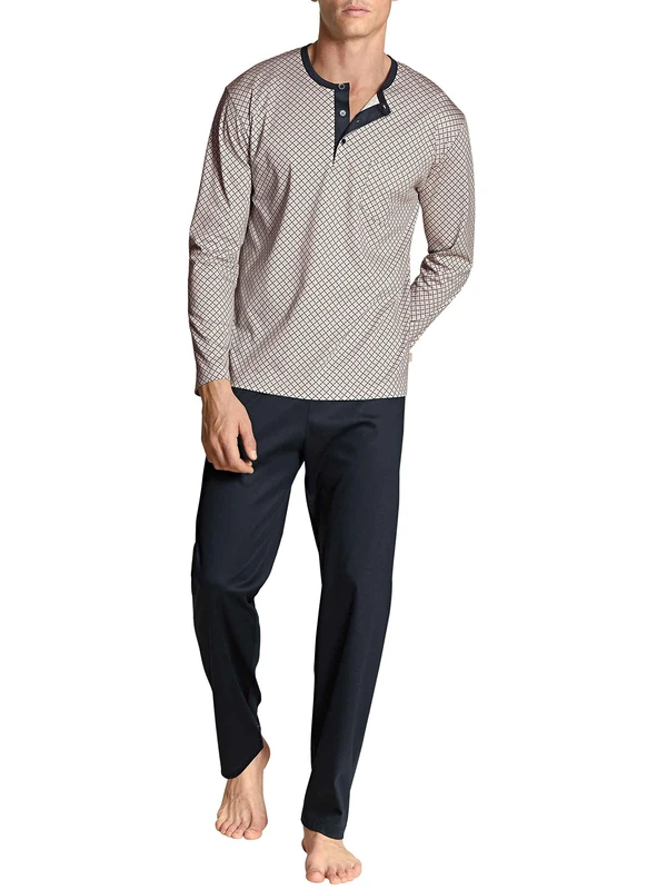 CALIDA Men's Relax Selected 2 Pajama Set, Moonbeam, M