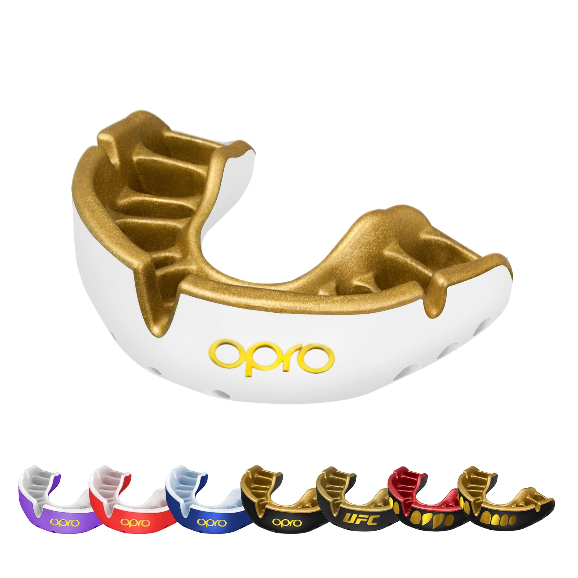 OPRO Gold Level Mouthguard Premium Fit – Gum Shield Adult and Kids – OPRO Mouth Guard Boxing and MMA, Easy Self-Fit Gum Shield Rugby and Hockey – Premium Protection with Dental Warranty