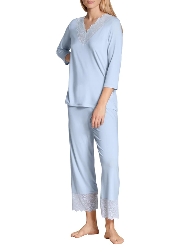 CALIDA Women's Elegant Dreams Pyjama Set, Harmony Blue, 48-50
