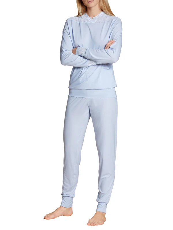 CALIDA Women's Elegant Dreams Pajama Set, Harmony Blue, S