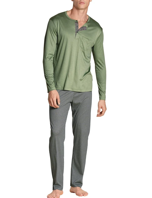 CALIDA Men's Relax Superlight Pajama Set, Loden Frost, 40