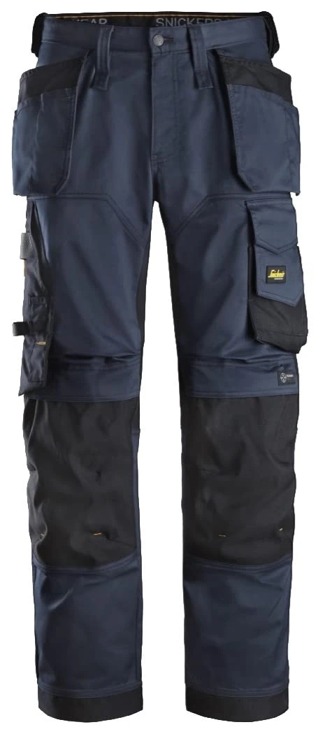Snickers Workwear Men's Allroundwork Stretch Loose Fit Works with Holster Pockets Utility Pants, Navy/Black, 34W x 32L