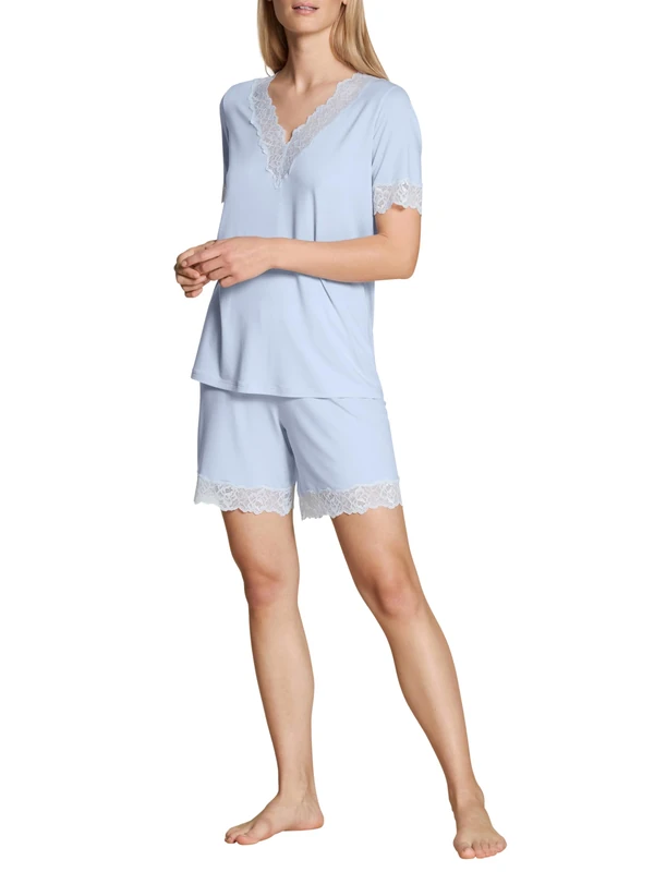 CALIDA Women's Elegant Dreams Pajama Set, Harmony Blue, S
