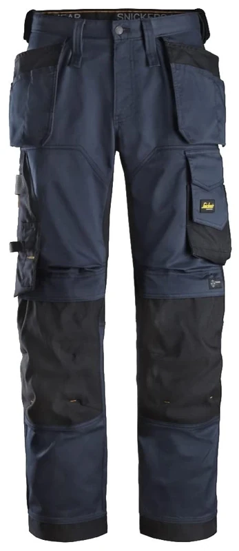 Snickers Workwear Men's Allroundwork Stretch Loose Fit Works with Holster Pockets Utility Pants, Navy/Black, 31W x 32L