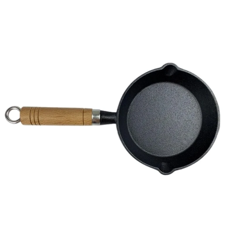 Cabilock 10Cm Small Cast Iron Frying Pan with Lid Mini Non Stick Hot Oil Pan for Eggs Omelettes Induction Hob Cooking