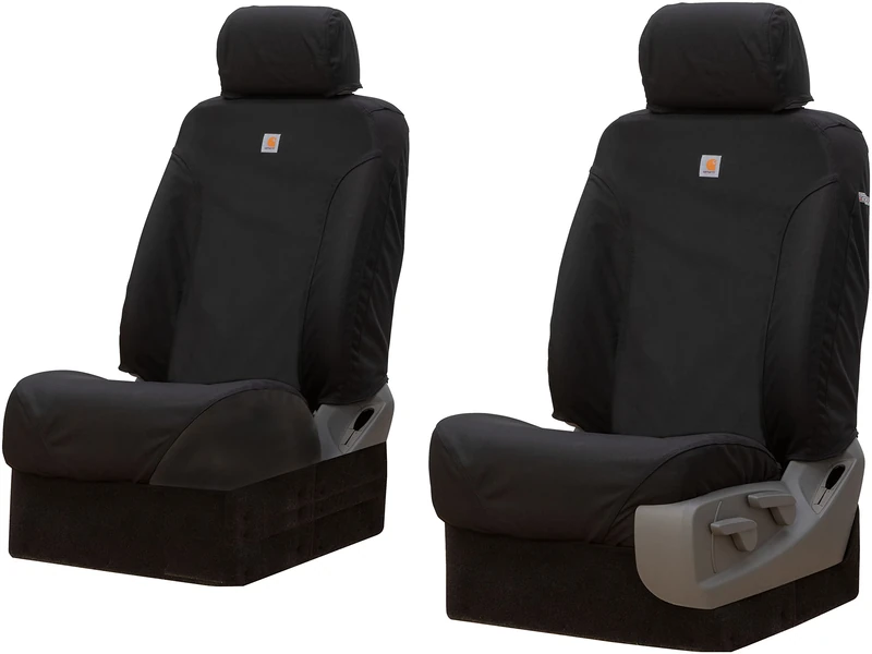 Covercraft Carhartt Super Dux SeatSaver Custom Seat Covers | SSC2412COBK | 1st Row Bucket Seats | Compatible with 2009-2014 Ford F-150, 2011-2016 F-250/F-350 | Black
