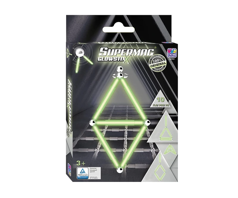 Supermag Glowstix Magnetic Toys Steel Green/Yellow Pack of 10