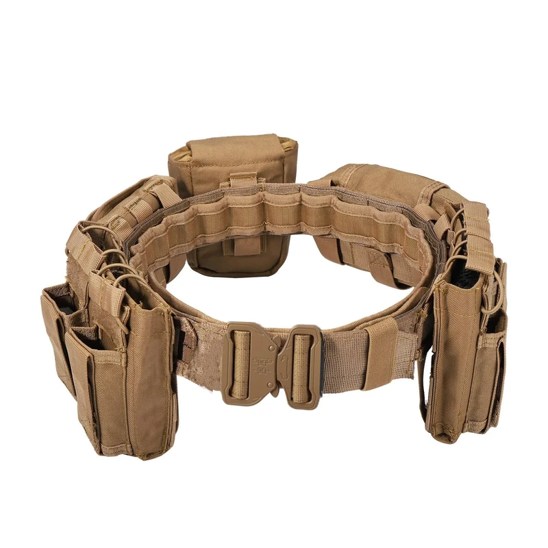 YAKEDA Battle Belts for Men Tactical: Tactical Heavy Duty Belts Law Enforcement Airsoft Utility Belt with Pouches 7 PCS