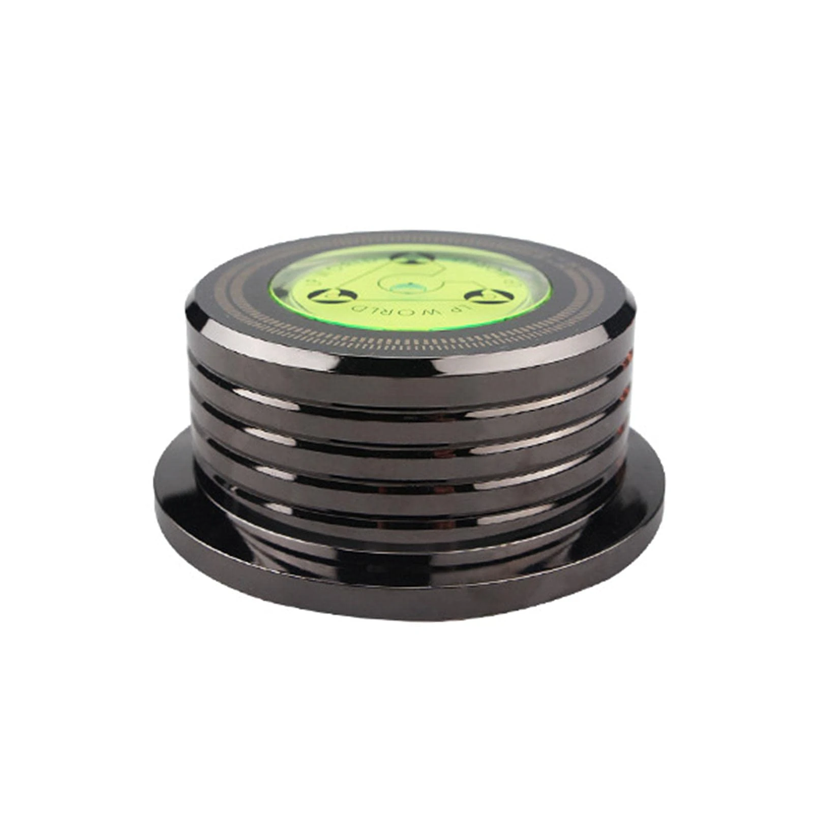 Disc Stabilizer, High Precision Turntable Disc Record Stabilizer Clamp, Portable LP Vinyl Turntables Metal Disc Stabilizer for LP Vinyl Record Player CD Player, Chassis, Speakers, etc(Bright Black)