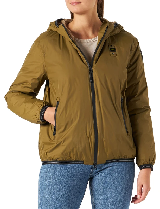 Blauer Women's Striped Short Jackets Quilted, 717 Hay Green, S