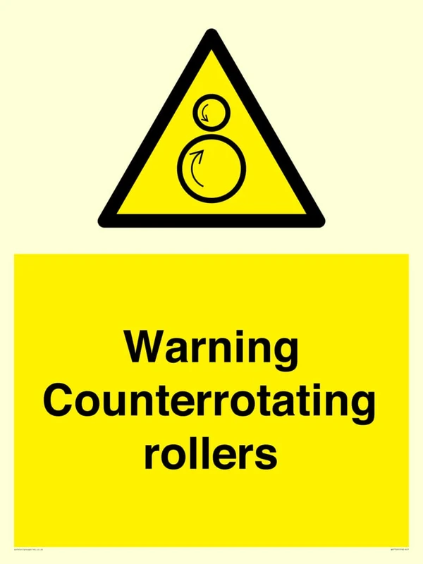 Warning Counterrotating rollers Sign - 600x800mm - A1P