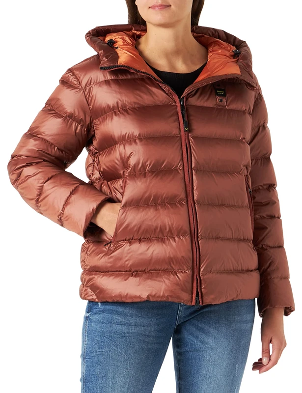 Blauer Women's Imb Down Short Jackets No Pellic Quilted, 467cz Dark Rust Int. Pumpkin Cream, XS