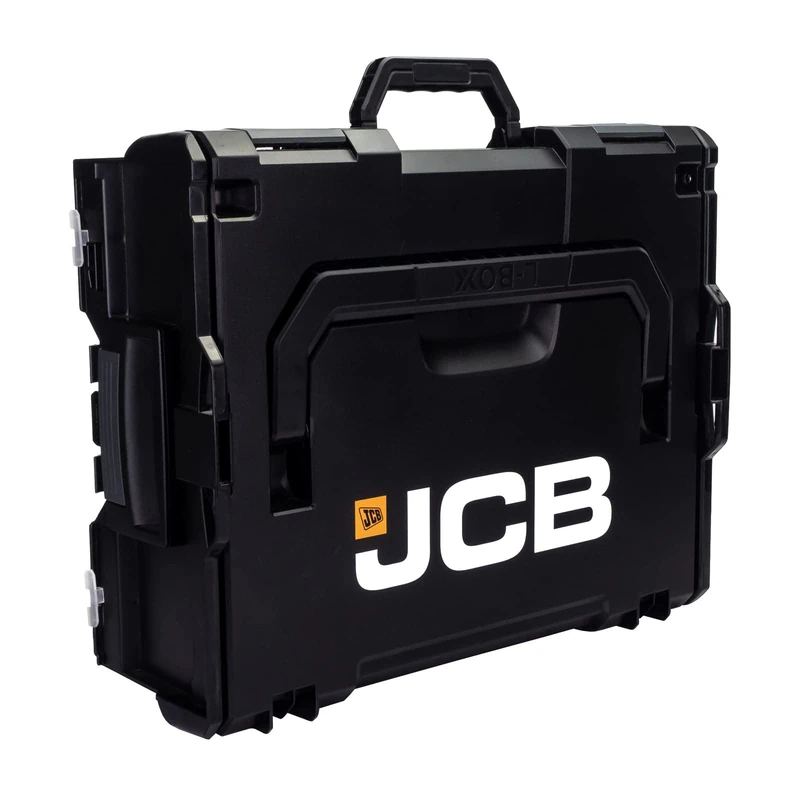 JCB - L-BOXX 136 Power Tool Case - Storage Box - Tool Box for Power Tools, Battery Charger, Battery Pack and More - Perfect Stackable Tool Kit - Plastic Storage Box with Handle