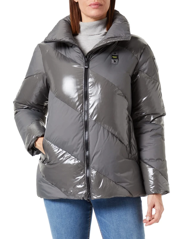 Blauer Women's Short Padded Down Jackets Quilted, 952 Grey Iron, M