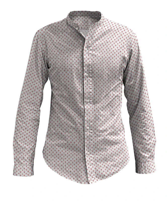 Kiosa by Matteo Bosio Korean COREANA Collar Cotton Shirt, Redlobst, 44