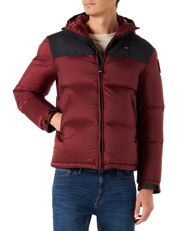 Blauer Men's Short Padded Down Jackets Quilted, 372 Brown Acorn, XXL