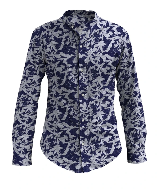 Kiosa by Matteo Bosio Korean COREANA Collar Cotton Shirt, BLUF File, 40