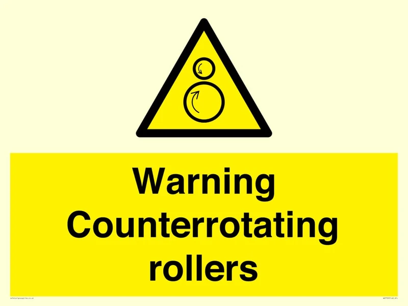 Warning Counterrotating rollers Sign - 800x600mm - A1L