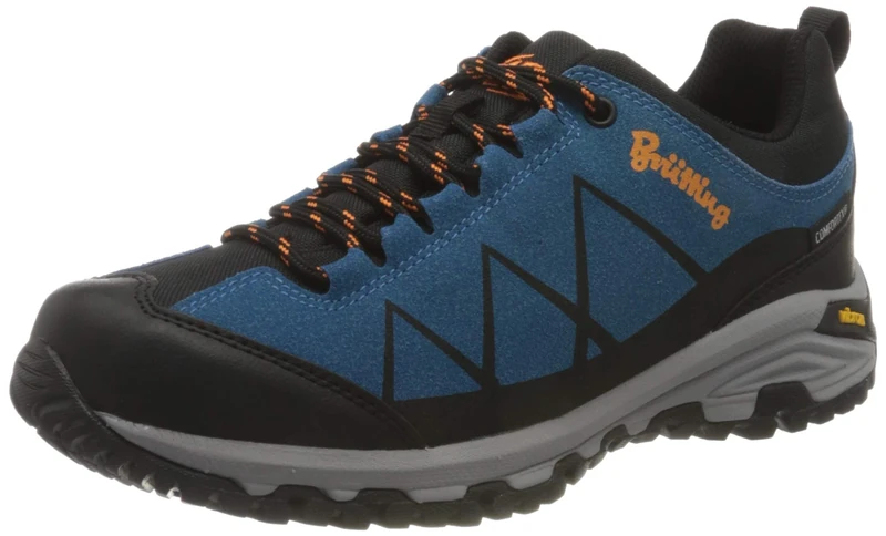 Brütting Unisex Kansas Trekking and Hiking Shoes, Petrol Black Orange, 12.5 UK