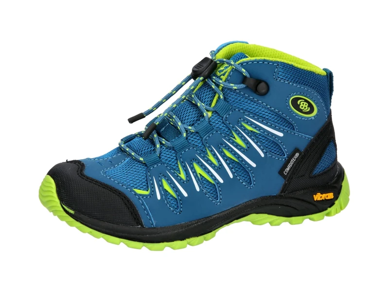 Brütting Girls Expedition Kids High Cross Running Shoe, Petrol Lemon, 5 UK
