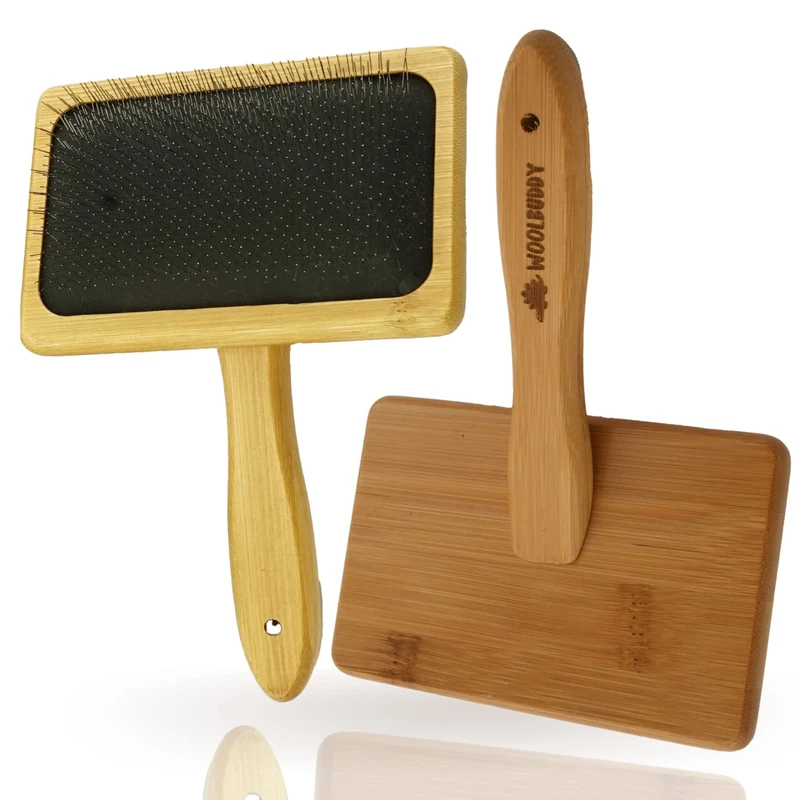 Woolbuddy Large Hand Carders - 2 Piece Set for Wool, Needle Felting, Dog Grooming & Weaving