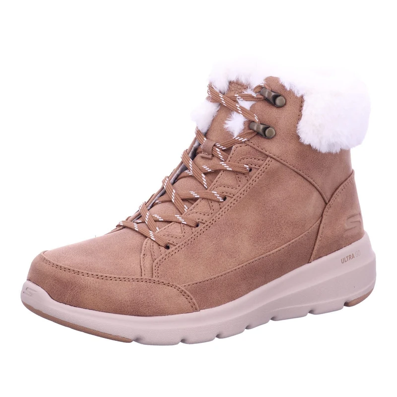 Skechers Women's Glacial Ultra Cozyly Boots, Chestnut Textile, 6.5 UK
